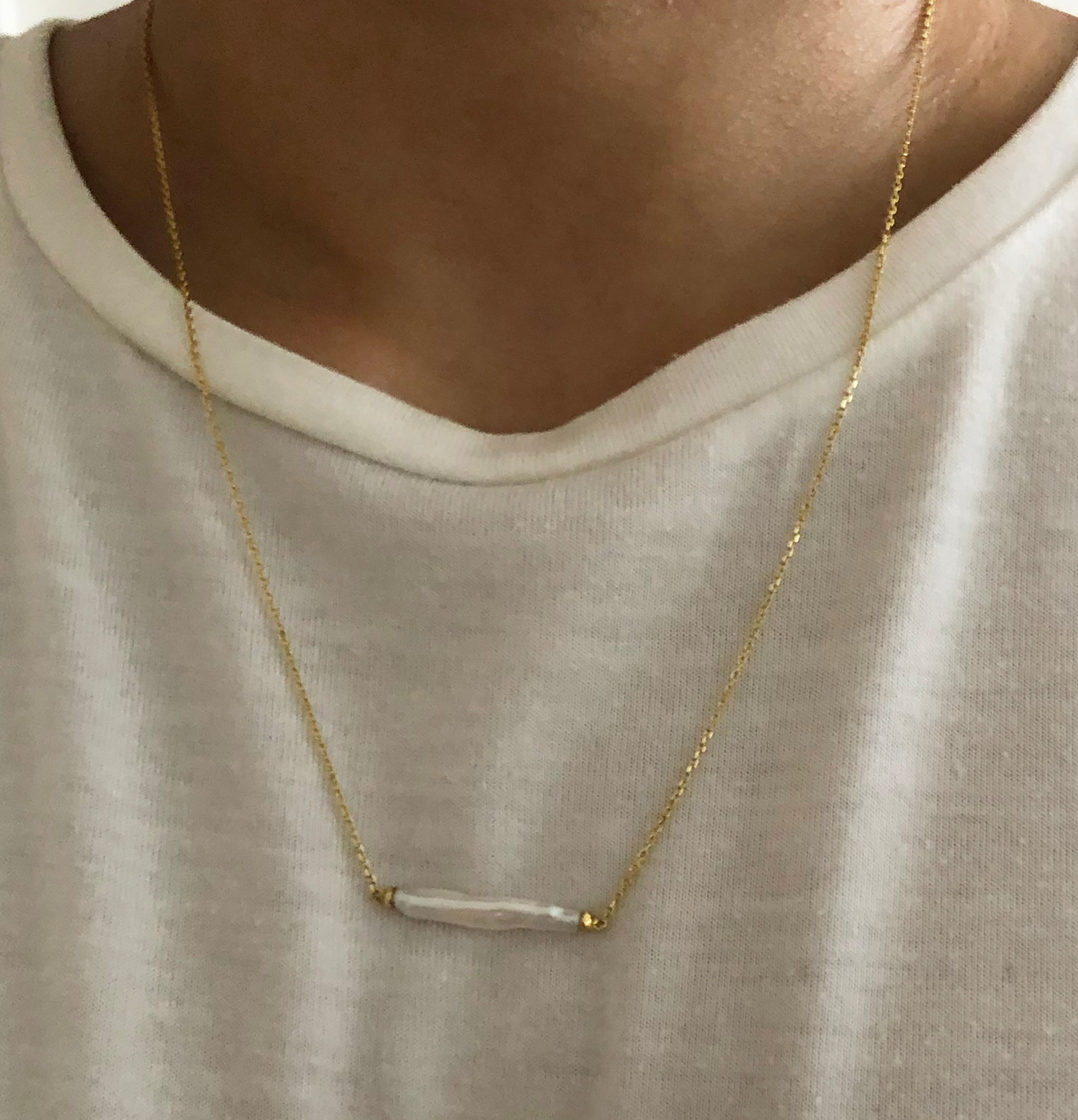 Keshi Pearl Adjustable Necklace