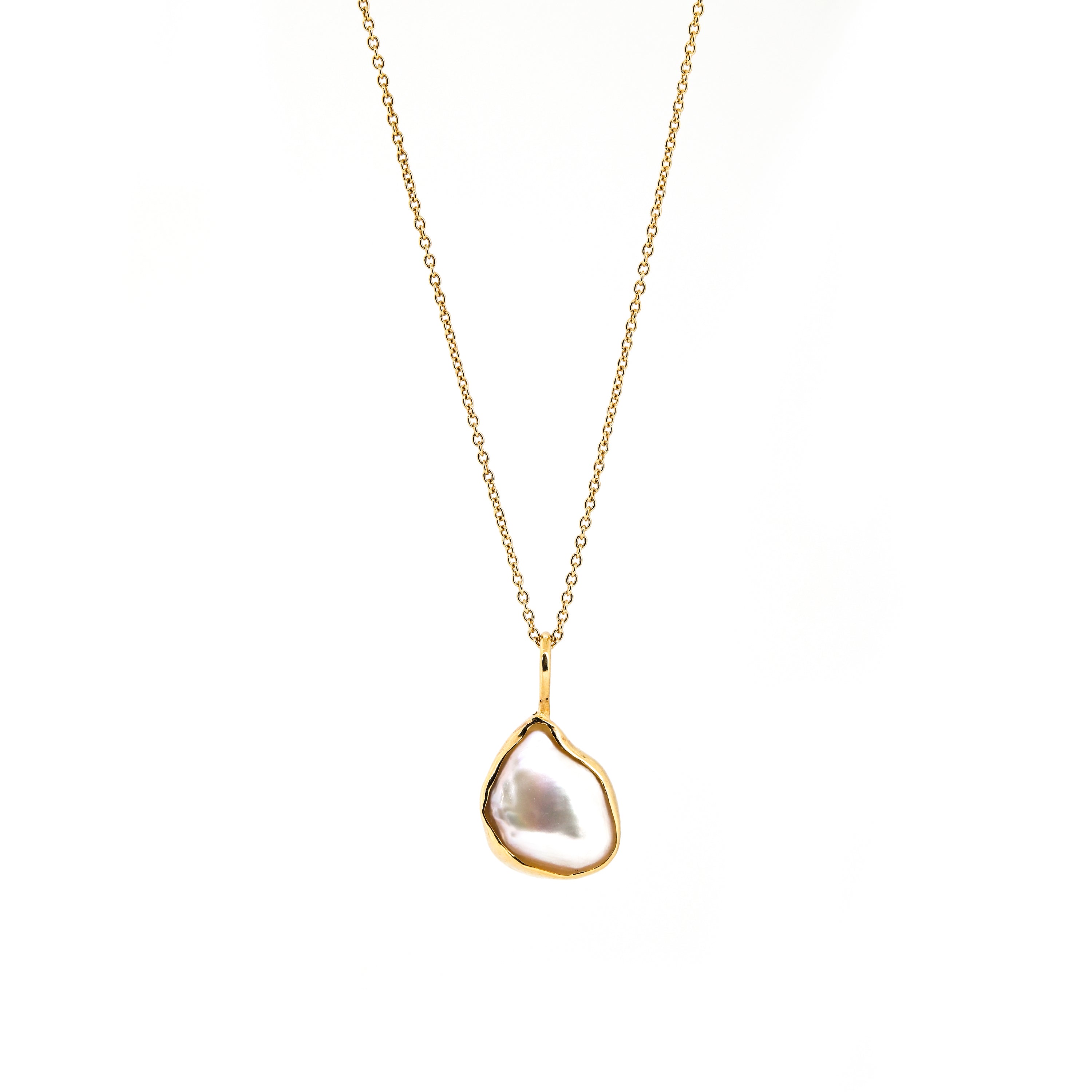Pearl with Gold Outline Necklace