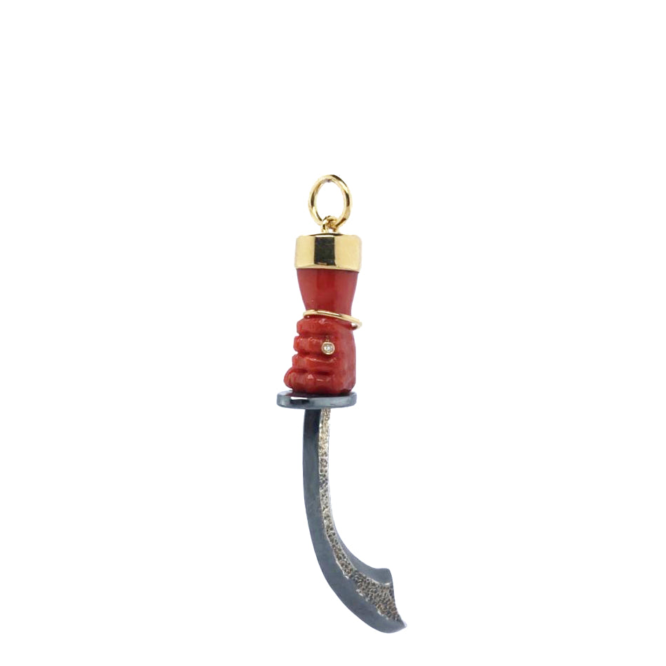 Pirate Sword Coral Pendant